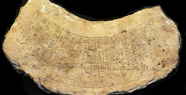 Akkadian inscription found at the city of Marad in Iraq, ca. 2260 BCE