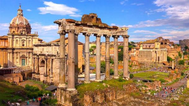 Part of the Roman Forum. (dragomirescu /Adobe Stock) The piece of marble may have been taken from this site.
