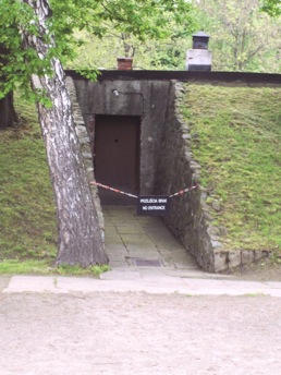 Entrance to alleged gas chamber in Auschwitz I