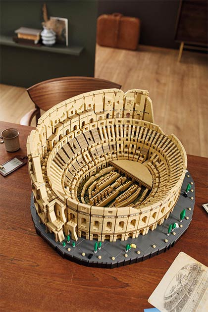 Overhead view of the LEGO Colosseum model. (LEGO)