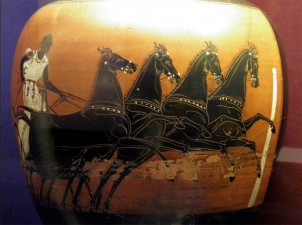 This vase belongs to a distinctive type given as a prize to the winner of the chariot race in the ancient games held at Athens during the yearly festival known as the Panathenaia. (Carole Raddato / CC BY-SA 2.0)