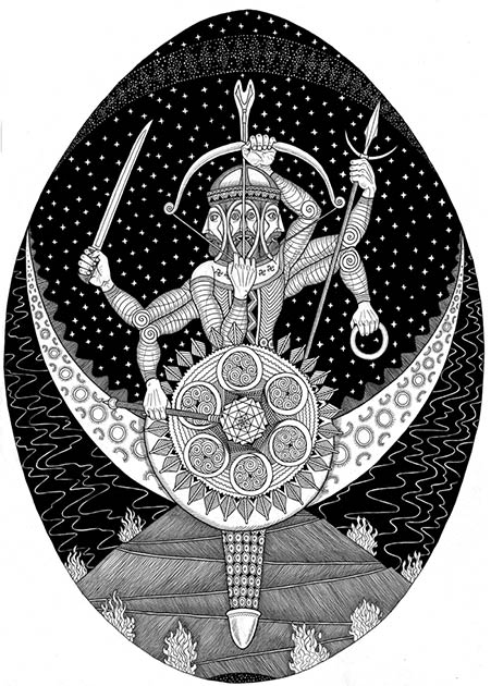 The sun-god Dabog: the Slavic blacksmith god and lord of the heavens. Dabog was the son of Svarog. (Mhapon / CC BY-SA 4.0)