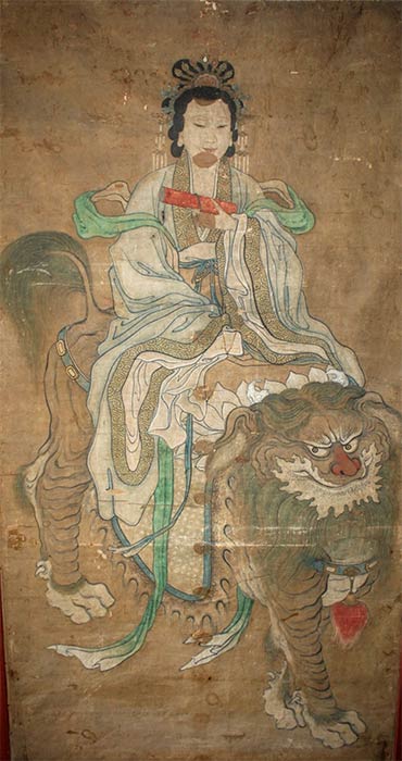 Taoist Immortal Painting of Queen Mother of the West Riding Foo Dog (Anton biederwolf/ CC BY-SA 4.0)