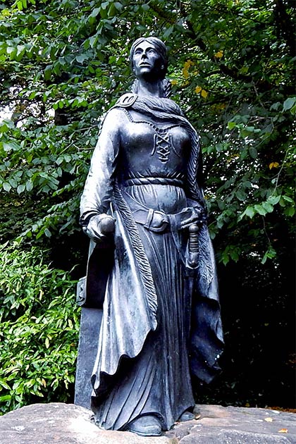 Grace O’Malley was so successful that the Queen of England “let her go.” (Suzanne Mischyshyn / County Mayo - Westport House Grounds - Statue of Grace O'Malley)