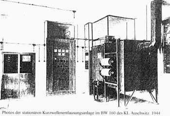 Microwave delousing facility at Auschwitz concentration camp, 1944 photograph