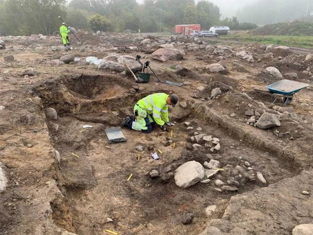 Iron Age Viking house excavation at the site where the Viking silver hoard was found. (The Archaeologists)