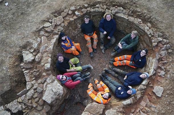 One of the site’s most spectacular finds: a well-preserved lime kiln that was so big it could comfortably accommodate the entire excavation team. (Oxford Archaeology East)
