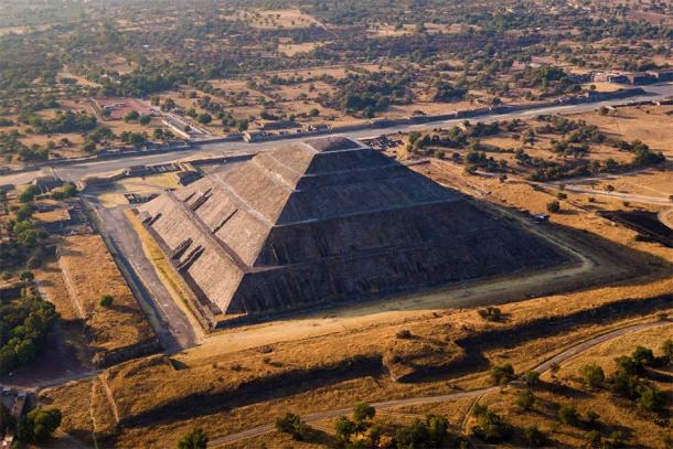 Pyramid of the Sun in the ancient Aztec city of Teotihuacan, Mexico, where human heads and bodies once rolled and tumbled down a long flight of stairs to the waiting crowd. (R.M. Nunes / Adobe Stock)
