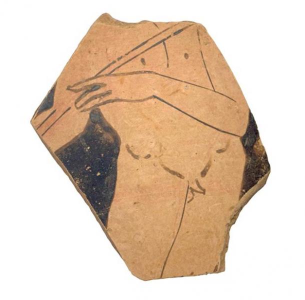 Fragment of a vase of Greek origin found in the grave where the Greek-Illyrian helmet was discovered. (Dubrovnik Museums)