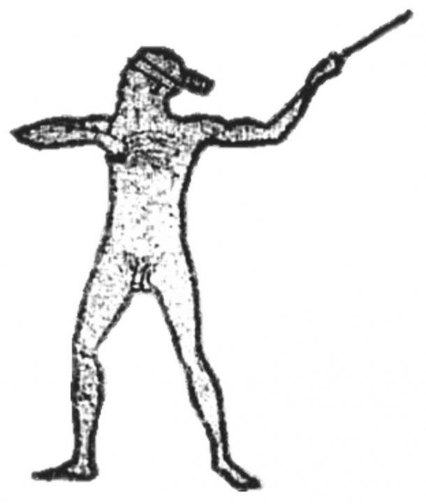 An illustration showing the outline of Marree Man by Lisa Thurston, 2005.