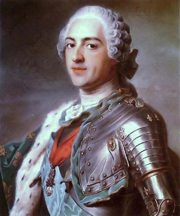 King Louis XV of France, trusted St, Germain completely. Painting by Maurice Quentin de La Tour (1748)