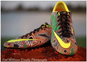 daren dunn aboriginal artist footy boots rugby league