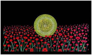 KOORI KICKS ART 2 aboriginal flag poppys poppies lest we forget