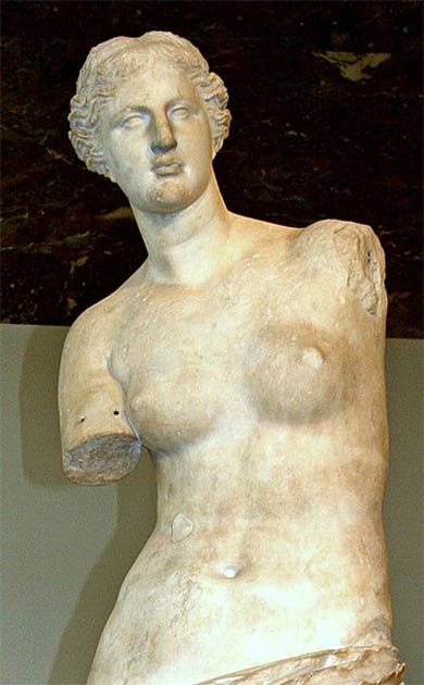 Venus di Milo or Aphrodite of Milos (the Greek goddess of love) is one of the most famous Greek sculptures (CC BY 2.0)