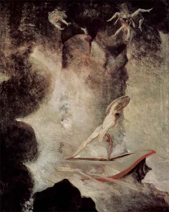 Painting of Odysseus facing the choice between Scylla and Charybdis. (Public domain)
