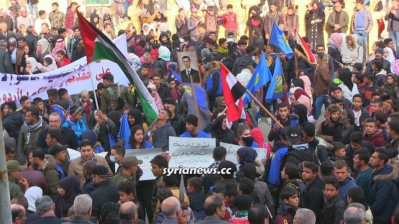 Hasakah people protesting cutting off alouk water