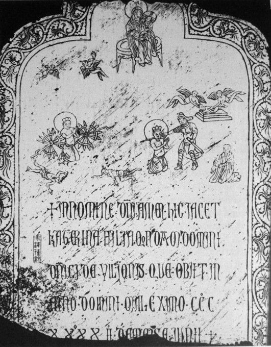 The tombstone of Katerina Ilioni, daughter of the Genoese merchant Domenico Ilioni, dated to 1342 and found at Yangzhou, China. (Public Domain)