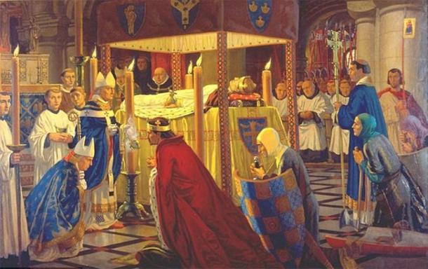 The burial of Henry I in 1136 at Reading Abbey. (Public domain)