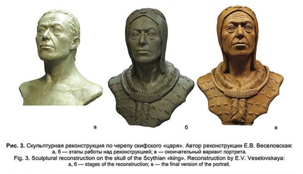 Features of the Scythian king reconstructed from his skull. 