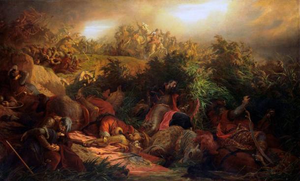 The Battle of Mohács as depicted by The Battle of Mohács. In the context of the hyper-violence of 1526, it is understandable that someone would have hidden such a stash of valuable gold and silver coins in Hungary. (Public domain)