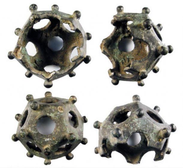 An incomplete cast copper alloy dodecahedron