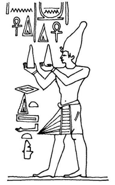 Man holding the Shem-an-na, white powder