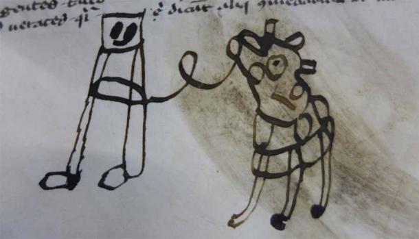 The medieval child doodles. (Credit: LJS 361, Kislak Center for Special Collections, Rare Books and Manuscripts, University of Pennsylvania Libraries folio 26r.)