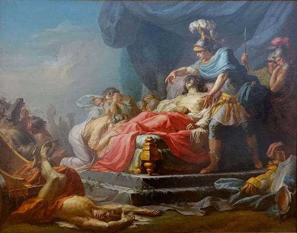 Achilles Displaying the Body of Hector at the Feet of Patroclus (1769) by Jean Joseph Taillason.