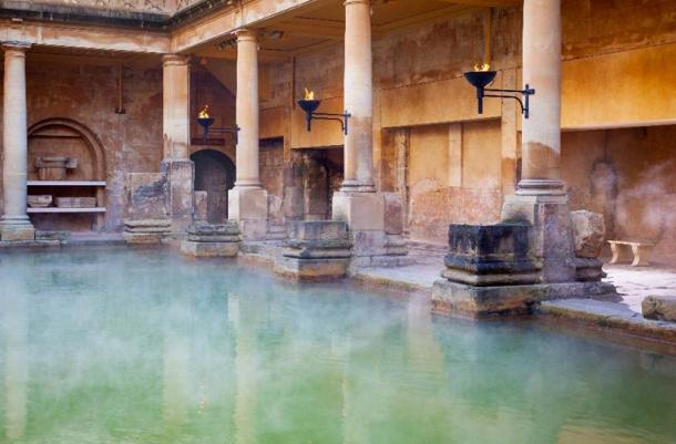 Main pool in the Roman baths in Bath, UK
