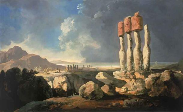 ‘A View of the Monuments of Easter Island, Rapanui’ (1795) by William Hodges. (Public Domain)