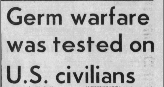 Germ warfare tested on US civilians, p1 -- 3-9-77