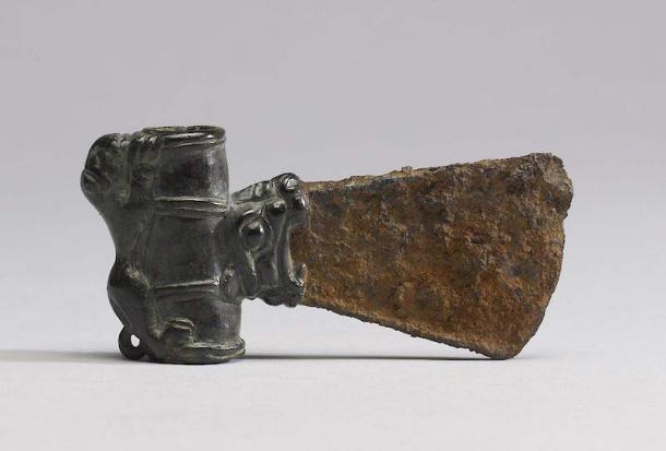 Iron tools like this axe head made it easier to work the huge stones used in megalithic structures. The Junapani cup marks were likely made with iron tools. (The Walters Art Museum / CC0)