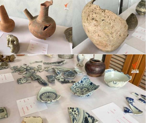 Artifacts recovered from the site of the ancient Lan Na Kingdom palace so far. (Thai PBS)
