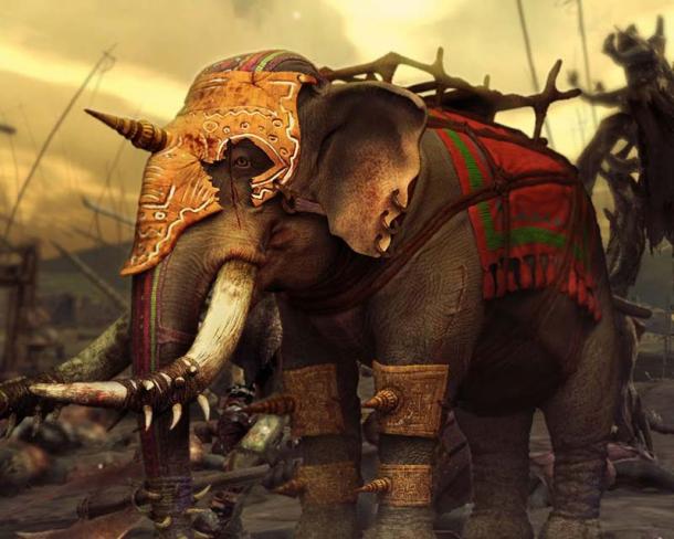 Modern representation of an elephant from ancient Indian warfare. (CC BY SA)