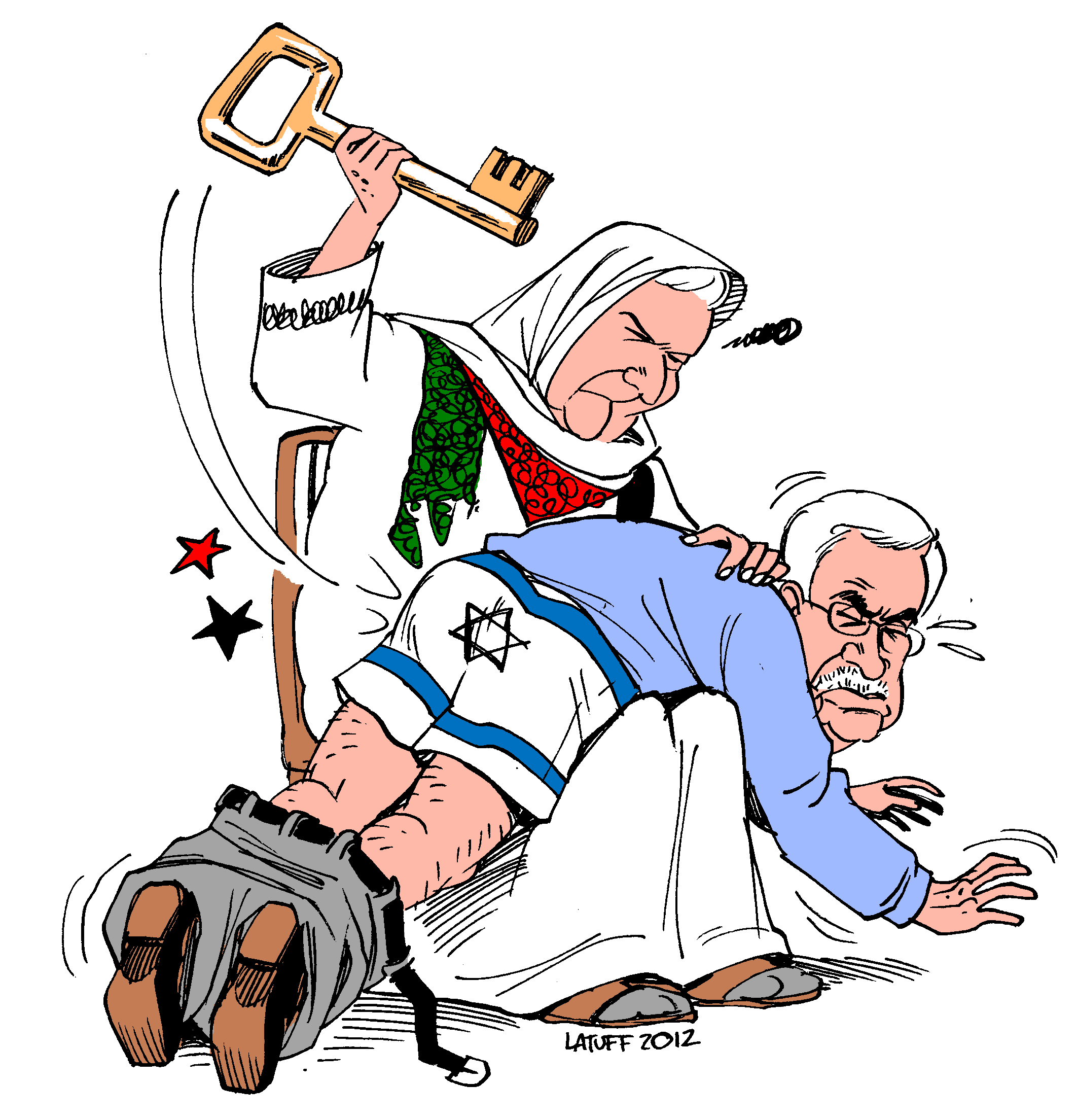 Cartoon – Mother #Palestine gives #Israel agent Mahmoud Abbas a lesson on the Right of Return | Latuff Cartoons