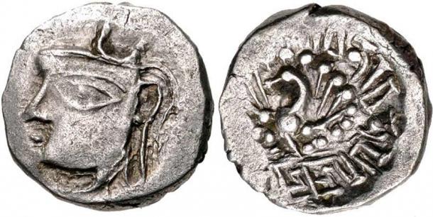 Little remains from the rule of Harsha, although we can see his profile on this coin from the 7th century. (Classical Numismatic Group, Inc. / CC BY-SA 3.0)