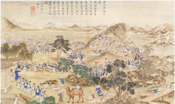 The Chinese battling Jahangir Khoja’s forces in 1828. (Public domain)