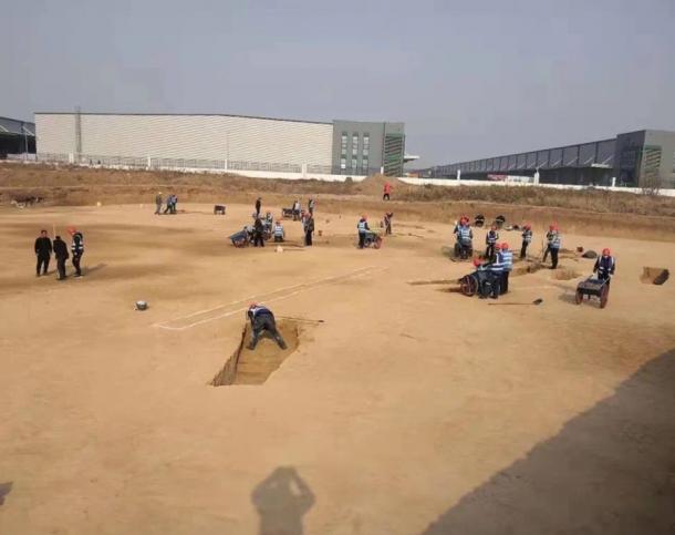 The excavation site at Xianyang International airport. (Cultural Heritage Bureau of Shaanxi)