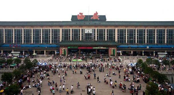 The latest Xian tombs have been excavated before the city’s newest subway lines extend through the site from Xian Station pictured here. (David Castor / Public domain)