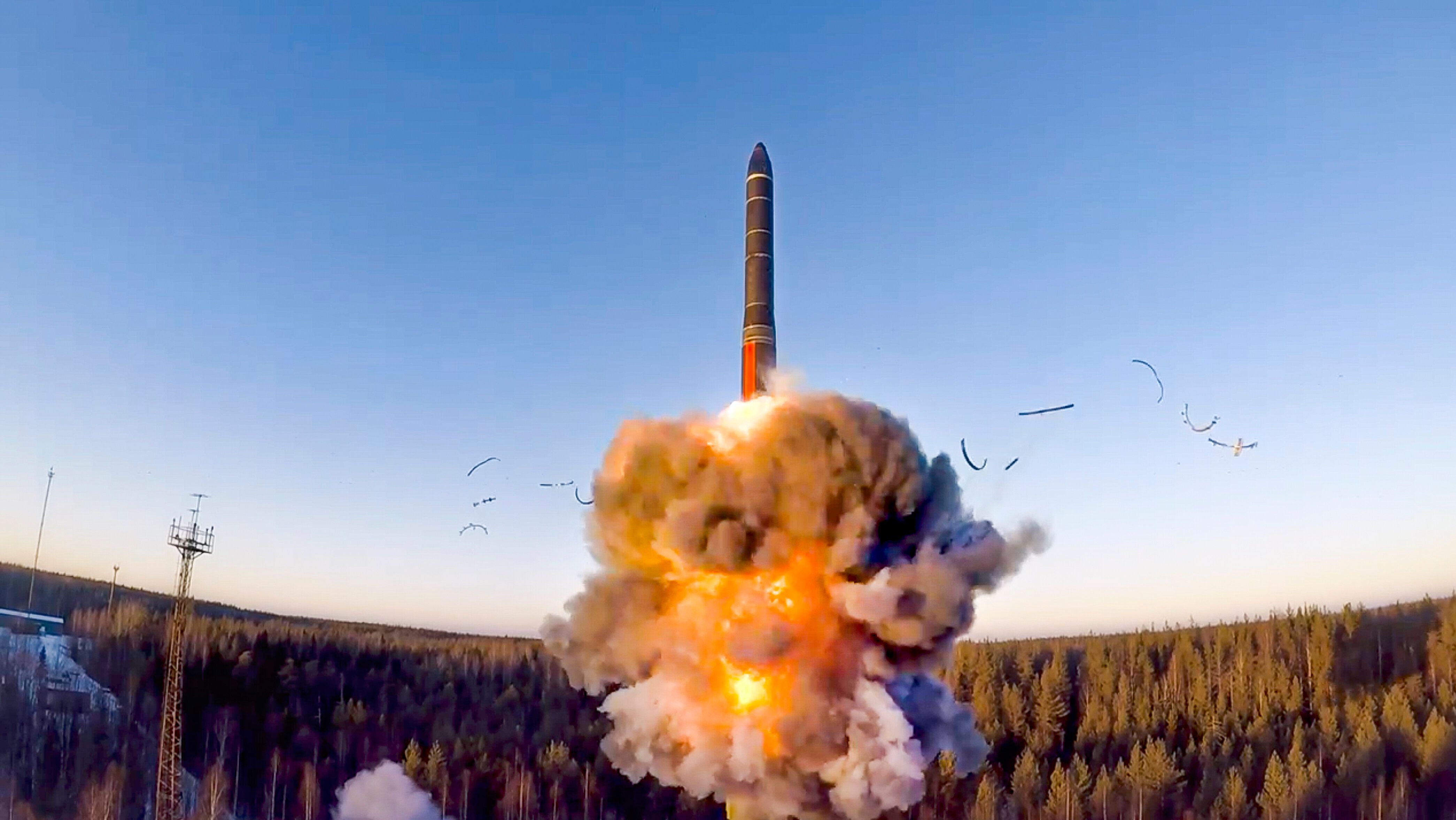 In this file photo taken from a video distributed by Russian Defense Ministry Press Service, on Dec. 9, 2020, a rocket launch