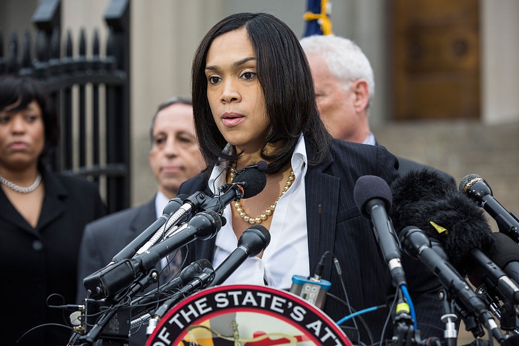 Baltimore City State's Attorney Marilyn J. Mosby announces that criminal charges will be filed against Baltimore police officers in the death of Freddie Gray on May 1, 2015 in Baltimore, Maryland.