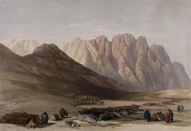 Encampment of the Aulad-Sa'id at Mount Sinai. Is this Sinai? (Wellcome Images/ CC BY-SA 4.0)