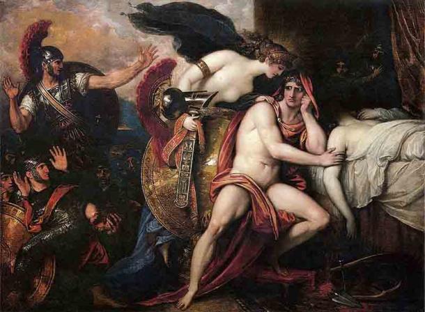 Achilles beside the body of Patroclus as his mother brings him armor to avenge his death. The relationship between Patroclus and Achilles has historically caused speculation. (Public domain)