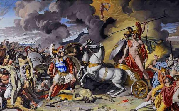 Achilles riding his chariot over the body of the slain Hector. (Antonio Raffaele Calliano / CC BY-SA 4.0)