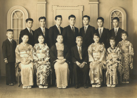 The Oka family in 1938; Walter was the youngest sibling.
