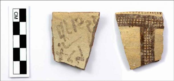 The ceramic bowl sherd, found in central Israel, upon which was written what is probably the oldest form of alphabetic script ever found. (Antiquity Publications Ltd)