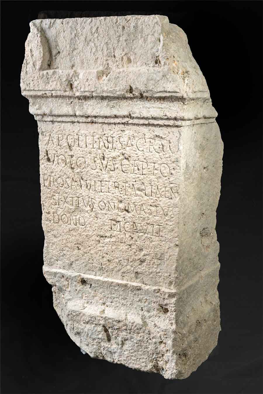 The Roman inscription found at the Apollo sanctuary at San Casciano dei Bagni. (Municipality of San Casciano dei Bagni)