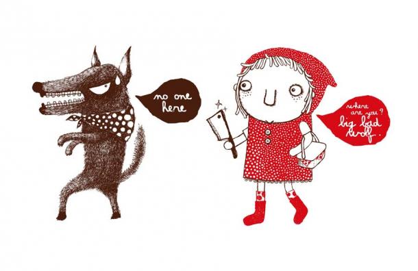 Little Red Riding Hood and the Big Bad Wolf, like the Japanese Okuri-Inu folktale, is a warning about what appears okay but isn't at all. (whateverittakes / Adobe Stock)