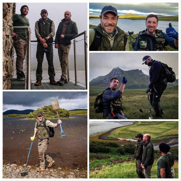Ashley Cowie with the team of treasure hunters looking for the lost Jacobite gold in the Kyle of Tongue area of Scotland, which is now a YouTube video called HIGHLAND GOLD. (Ashley Cowie blog site)