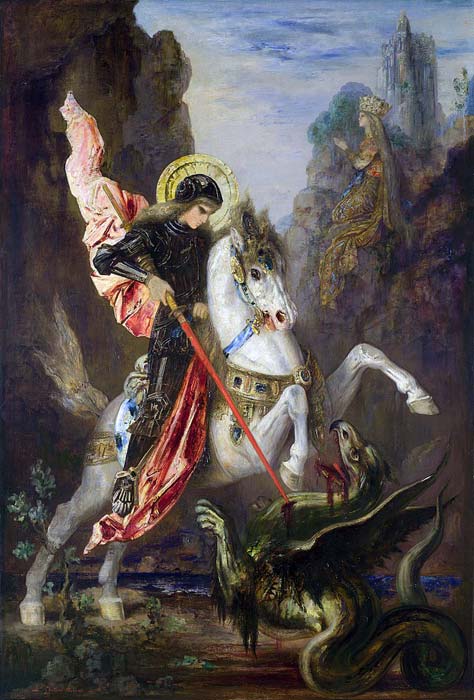 The epic battle between St. George and the dragon was first described in the Legenda Aurea, or Golden Legend, which was published in the middle of the 13th century AD. (Gustave Moreau / Public domain)